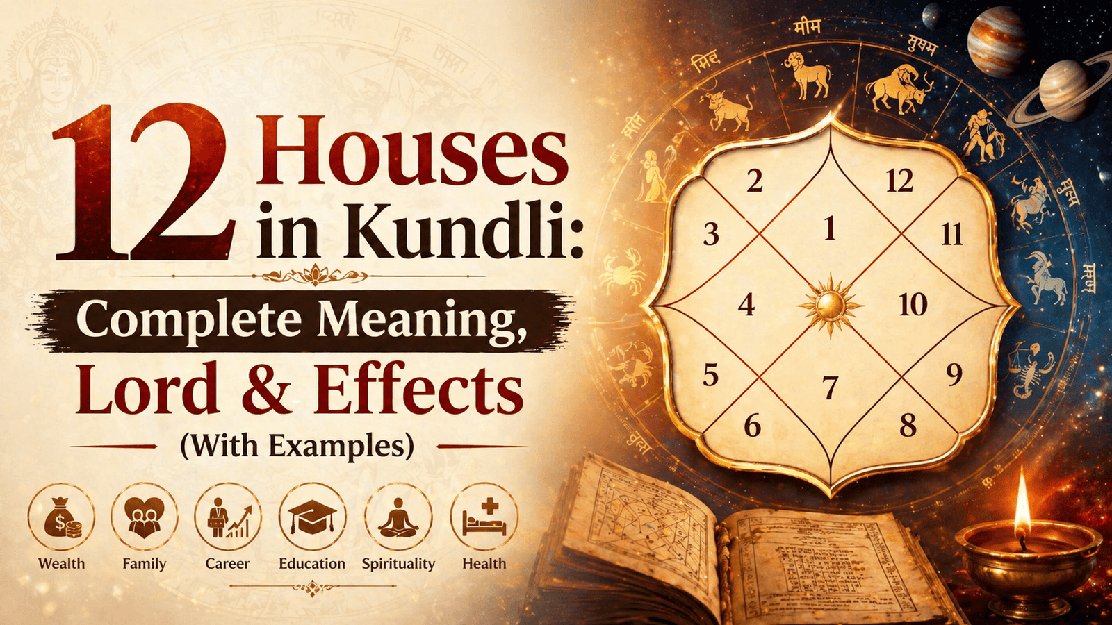 12 Houses in Kundli - Complete Meaning, Lord & Effects (With Examples)